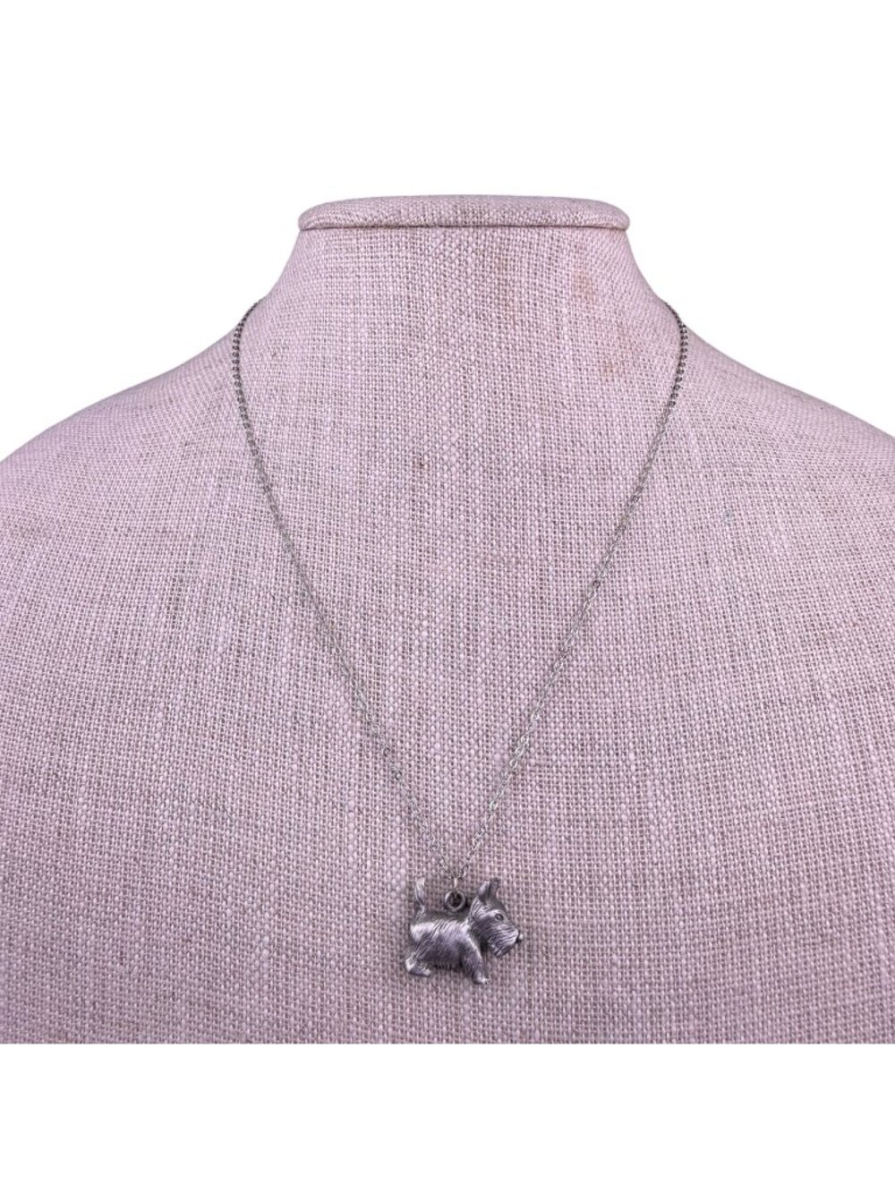 Spoon Womens Silver Tone Pewter Scottie Dog Necklace & Earrings Set Jewelry
